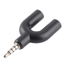 Black 3.5mm 2-Way Headphone Splitter Aluminium