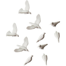 Tiny Duiven Model Miniatuur Vogels Beeldje Mini Witte Duiven-L