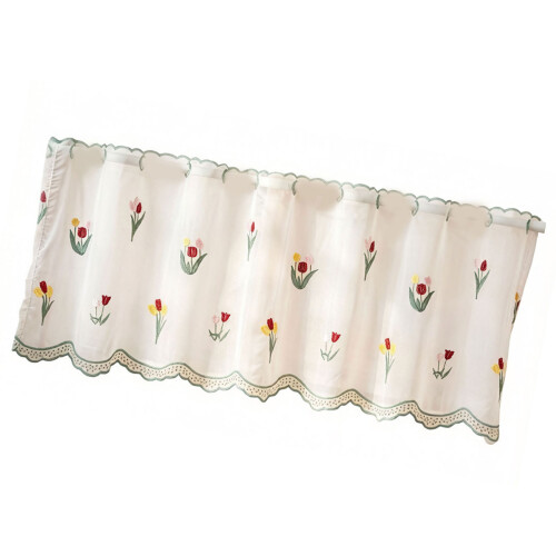 Half Length Door Curtain Breathable Polyester Fabric-C 100