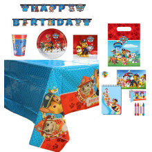 Complete Paw Patrol Themed Party Pack for 8 people Including Tableware and Favours