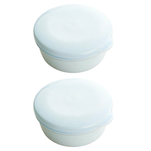 2Pieces Plastic Soap Case Waterproof Soap Storage-light blue
