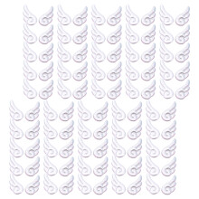 Appliques d'ailes en tissu multicolores, 100 pièces,-argent
