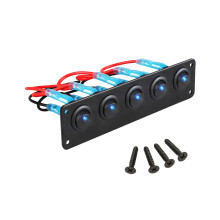 Wippschalterfeld mit 5 vorverdrahteten Ein-/Ausschaltern für 12 V 24