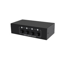 RCA AUX Audio Switcher 4 in 1 Out Stereo Audio Selector 4X1 3.5mm Aux L/R RCA Audio Box Analog Audio Selector, B