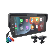 Tragbarer 6,86-Zoll-Motorrad-DVR mit kabellosem Carplay, Android Auto-Bildschirm, GPS-Display und zw