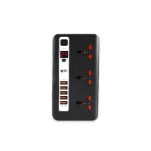 P04 Universal Smart Timer Switch Socket Plug 5 USB Port Charging Power Outlet BLACK COLOR