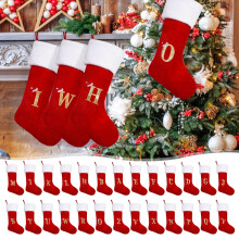 Julstrumpor i filt, mini-dekoration med broderi