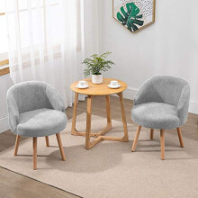 Huisenuk Set of 2 Grey Fabric Occasional Wingback Sofa Chairs Small Decor for Kids Bedroom, Pair Living Room Sofa Side Chairs with Backrest Lounge