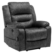 Kayan Newly Upgraded Electric Lift Recliner Chair with USB Port and Padded Seat, Modern Upholstered Reclining Massage Armchair with Heat and Vibration