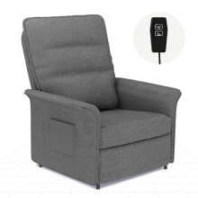 FLEXISPOT Electric Recliner Armchair 105-155Backrest Adjustable Reclining Chair For Living Room, Sofa Lounge with Side Pockets, Dark Grey