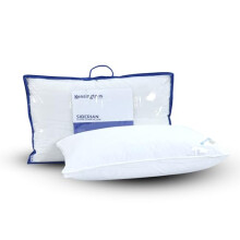 Kensingtons Siberian Goose Down Pillow, White, Goose Down, 48x74cm, 500 Thread Count Egyptian Cotton Cover, Hypoallergenic, Medium Soft, Hotel Quality