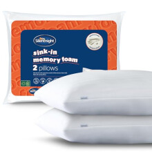 Silentnight Sink-In Memory Foam Shell Pillow - Filled with Springy Bounceback Fibres for Support and Comfort - Ideal for Back and Side Sleepers - Soft