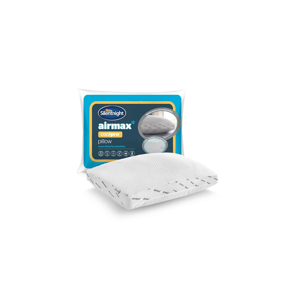Silentnight Airmax Coolpro Pillow - Temperature Regulating Cooling Pillow To Prevent Overheating - Breathable Mesh Sides For Enhanced Airflow