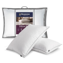 Silentnight Sleepeezee Hotel Luxe Pillow Pair - Generously Filled with Anti-Allergy Fibres - Head & Neck Lasting Support - Silky Soft Cover - Hotel
