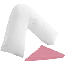 Comfortesy Premium Wedge Pillow V Shaped Pillows Back & Neck Support Medium Firm Pillow with Hollow Fiber Filling Ideal for Maternity and Pregnancy