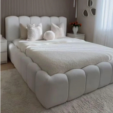 (4ft Small Double(with Gaslift), Royal(with Mattress)) Luxury Upholstered Fabric Teddy Boucle Bed Frame Gas Lift Storage with Mattress 4FT6 UK