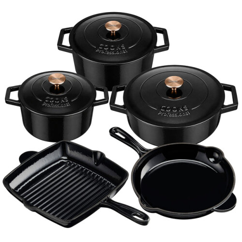 Cooks Professional (Black) Cooks Professional Set of 5 Cast Iron