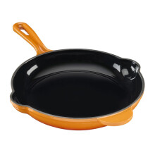 (Orange) Cooks Professional 26cm Cast Iron Frying Pan