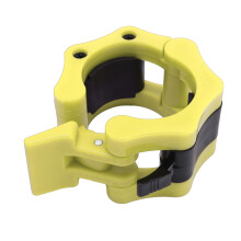 Weightlifting Barbell Clips 50mm Yellow Nylon Pair