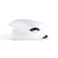 Littens 50cm x 100cm Emperor Size Luxury Ultimate Collection 100% Hungarian Goose Down Pair Pillows 300TC Down-Proof Cotton Jacquard, Gold Piping,