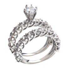 Bague de fiançailles en argent sterling sertie de zirconiums cubiques