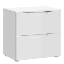 Furniture To Go | Sienna, White & White High Gloss, Bedside