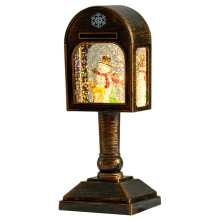 Musical Glowing Christmas Mailbox with Singing & Glitter Snowball (80ml), Battery-Powered, Compatible with Home Decor
