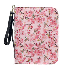 Hummingbird Cherry Blossom PU Leather Bible Case for Women & Men – Minimalist, Detachable Wristlet Strap, Compatible with 2XL Study Bibles