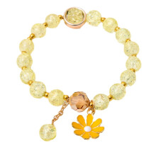 Korean Crystal Daisy Bracelet - Cute Girly Beaded Design