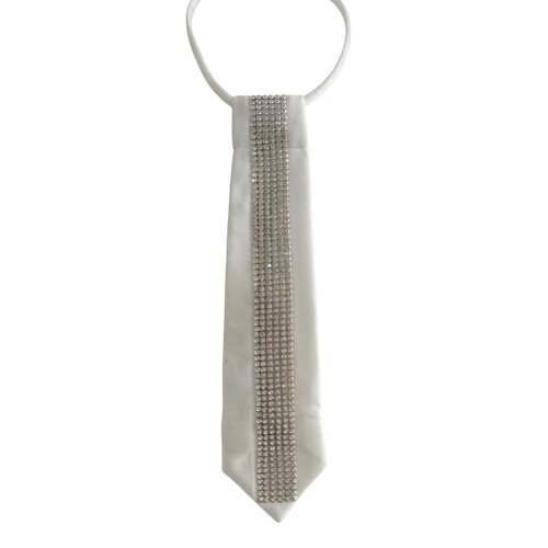 Cravate élégante en forme de flèches, minimaliste,-Blanc