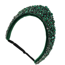 Classical Baroque Design Headband With Sparkling-Green
