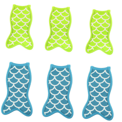 6PCS SBR Eishalter Seamaid Shape Ice-Seeblau fluoreszierend