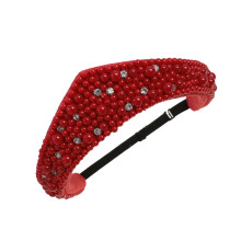 Elegante hoofdband met kunstmatige parels,-Rode kleine parel