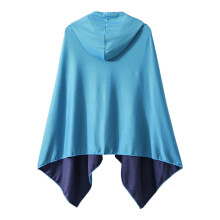 Cape Ă capuche en microfibre Super douce, refroidissement-bleu