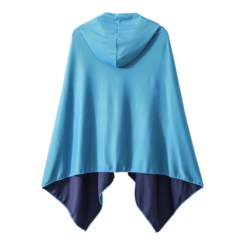 Cape à capuche en microfibre Super douce, refroidissement-bleu