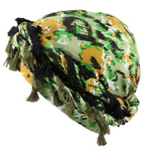 Fringed Twist Head Wrap Trendy Durag Headwear-Colorful green