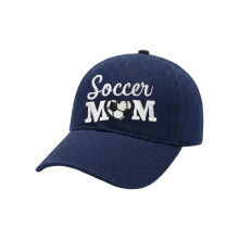 Lightweight Cotton Hat Football Motif Hat With-Navy blue