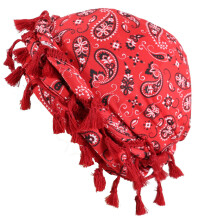 Twist Head Wrap Skull Hat for Cycling and Running-bright red