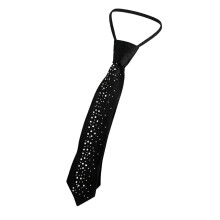 Raffinierte Krawatte aus Satin mit Strasssteinen,-Schwarz