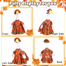 Thanksgiving & Easter Goose Outfit, Porch Statue Dress & Hat Set, 23" Holiday Lawn Decoration, Outdoor Patio Festive Decor