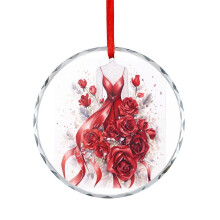 Sweet 16 Red Dress Ornament with Flowers Personalized