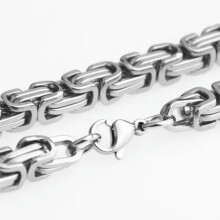 Byzantinische Halskette aus Edelstahl für Herren, 61 cm (24 Zoll), 8 mm breit
