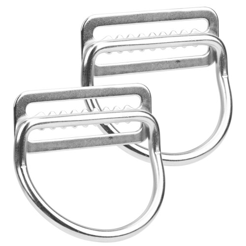 2Pcs Stainless Steel Bent D Ring Belt Keeper