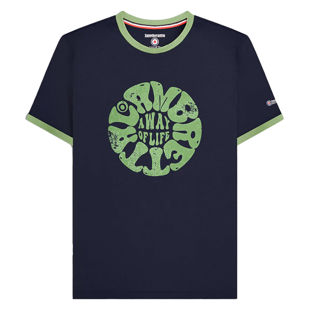Lambretta (3Xl, Navy) Mens Ss24 Ringer Festival T-Shirt