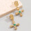 Cross-Shaped Micro-Inlaid Alloy Earrings 3