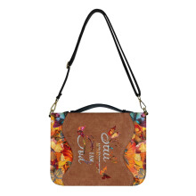 Butterfly Print Bible Case for Women – Faux Leather, Lightweight, with Strap & Handle, Pen Slots, Compatible with Standard Bibles