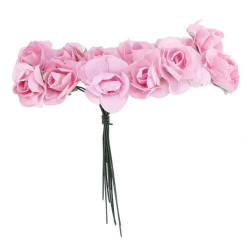 Hellrosa Mini-Papierrosen, 144 Stück 2