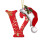 Chmadoxn Christmas Tree Ornament Initial with Red Hat 26 2
