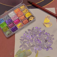 Forestry Watercolor Paint Set 20 Colors Shimmer Metallic