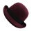 Unisex Victorian Style Jazz Cabaret Hat Soft Polyester-wine red 1